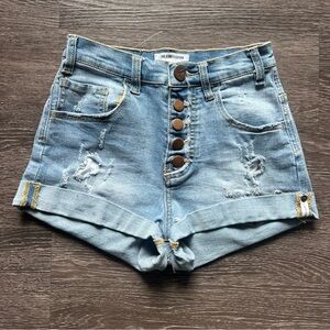 One Teaspoon Harlets High-Rise Button-Fly Denim Shorts